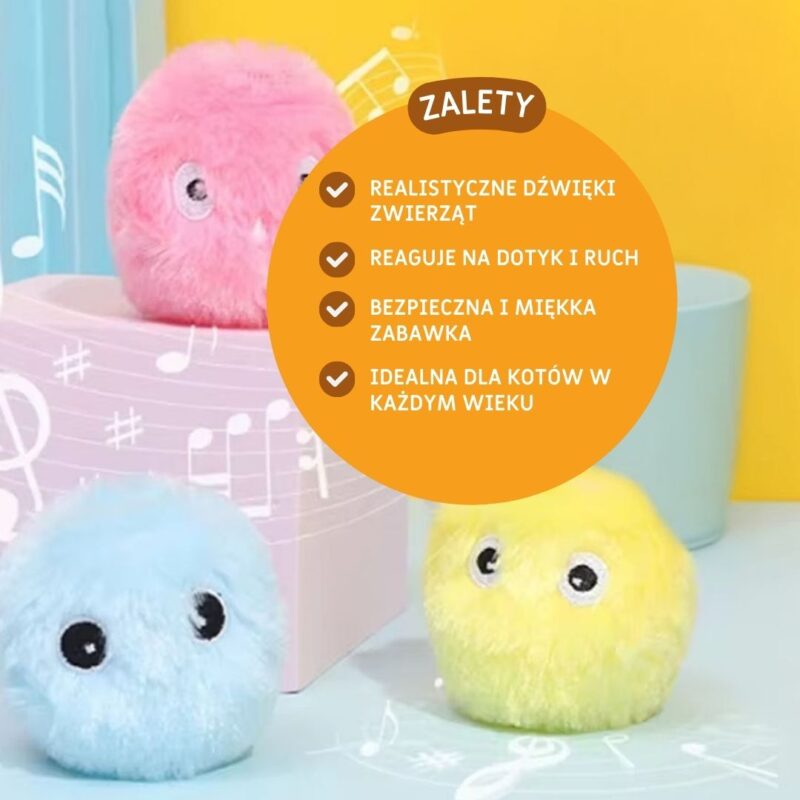 Pluszowa piłeczka CatchyBall dla kota - obrazek 2