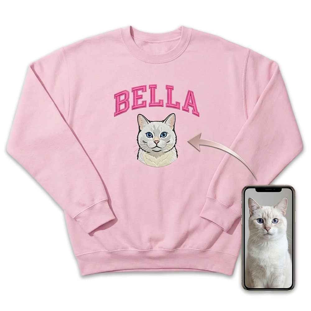 Mrucząca Bluza z Haftem Twojego Kota